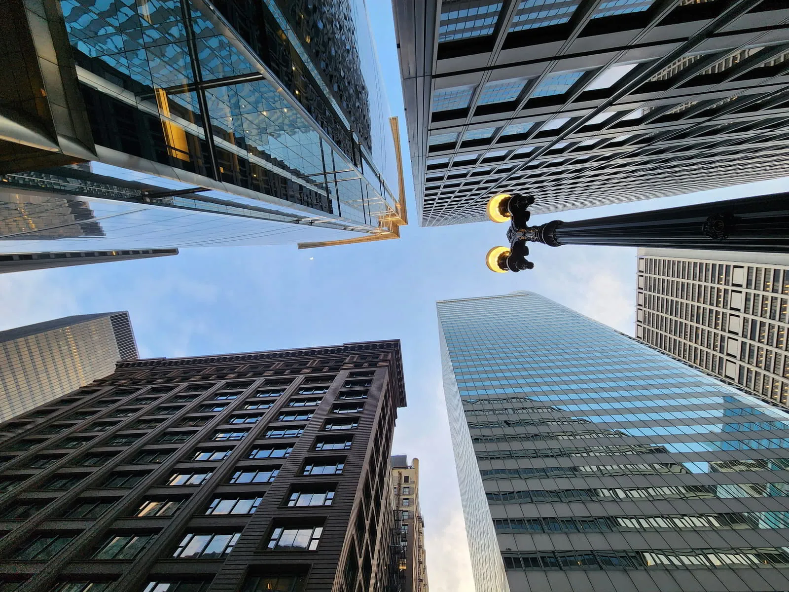 Financial district professionals in a modern corporate setting